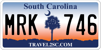 SC license plate MRK746