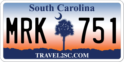 SC license plate MRK751