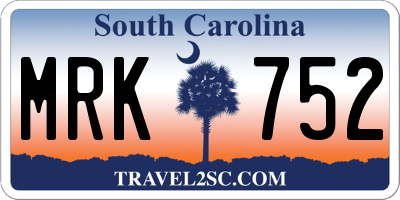 SC license plate MRK752
