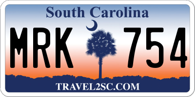 SC license plate MRK754