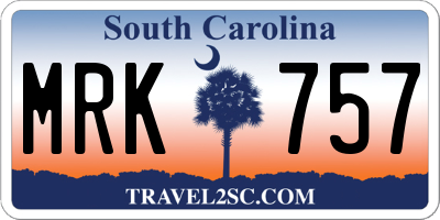 SC license plate MRK757