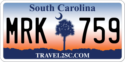 SC license plate MRK759