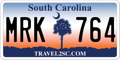 SC license plate MRK764