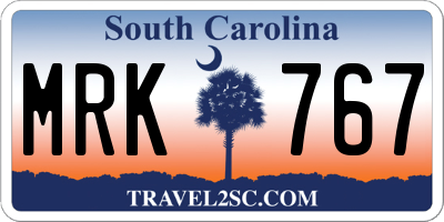 SC license plate MRK767