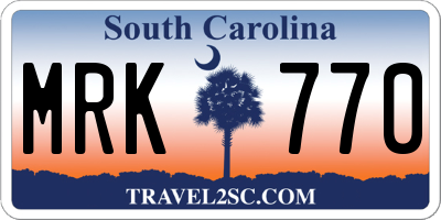 SC license plate MRK770