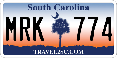 SC license plate MRK774