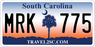 SC license plate MRK775
