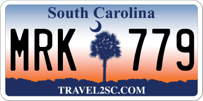 SC license plate MRK779