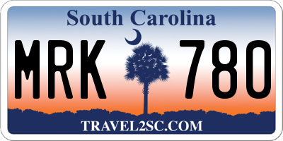 SC license plate MRK780