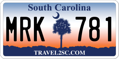 SC license plate MRK781