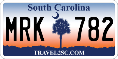 SC license plate MRK782