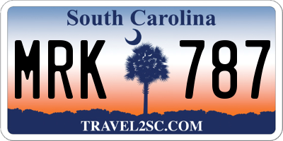 SC license plate MRK787
