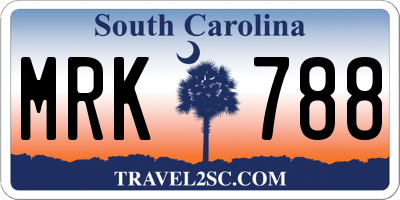 SC license plate MRK788