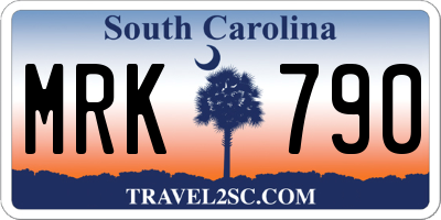 SC license plate MRK790