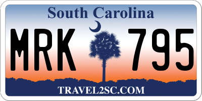 SC license plate MRK795