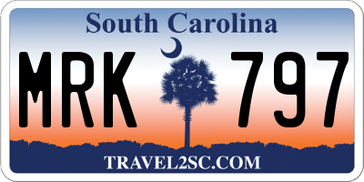 SC license plate MRK797
