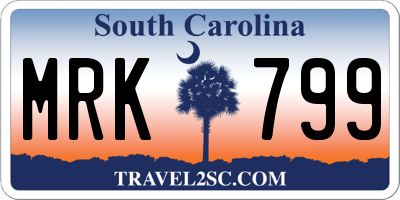 SC license plate MRK799