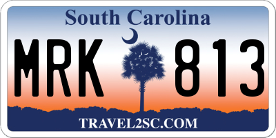 SC license plate MRK813