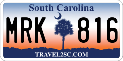 SC license plate MRK816