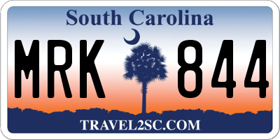 SC license plate MRK844