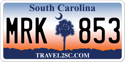 SC license plate MRK853