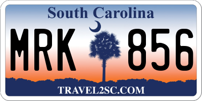 SC license plate MRK856