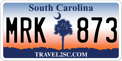 SC license plate MRK873