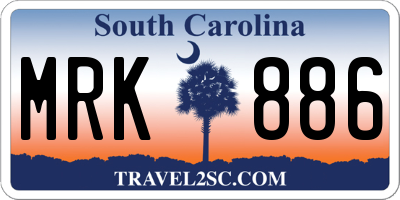 SC license plate MRK886