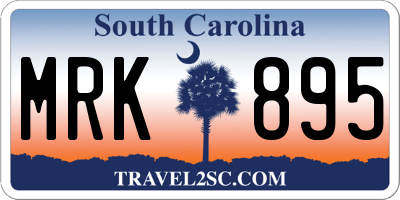 SC license plate MRK895