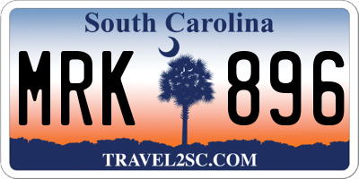 SC license plate MRK896