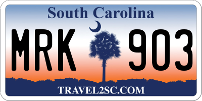 SC license plate MRK903