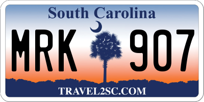 SC license plate MRK907