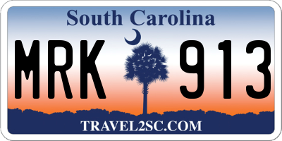 SC license plate MRK913