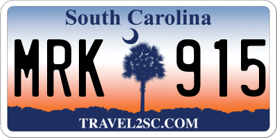 SC license plate MRK915