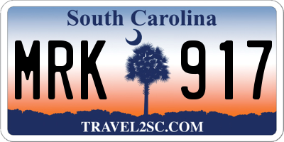 SC license plate MRK917