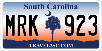 SC license plate MRK923