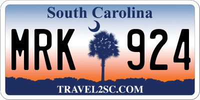SC license plate MRK924