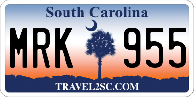 SC license plate MRK955
