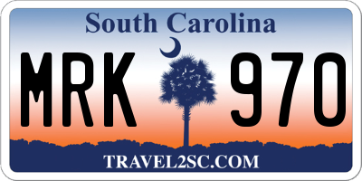 SC license plate MRK970