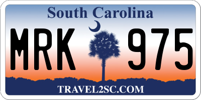 SC license plate MRK975