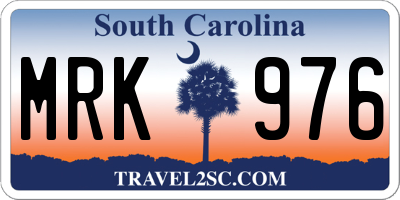 SC license plate MRK976
