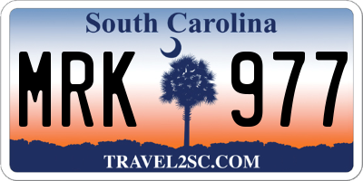 SC license plate MRK977
