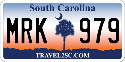 SC license plate MRK979
