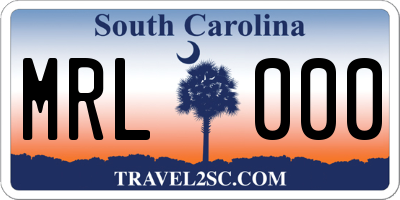 SC license plate MRL000