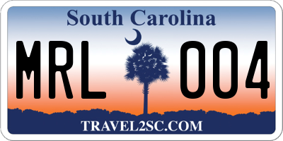 SC license plate MRL004