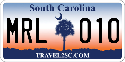 SC license plate MRL010