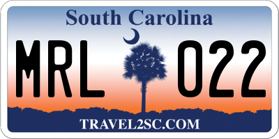 SC license plate MRL022