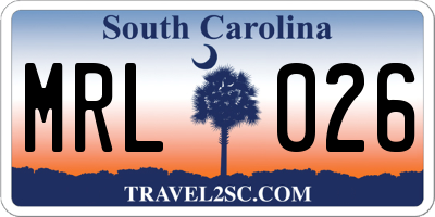 SC license plate MRL026