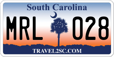 SC license plate MRL028
