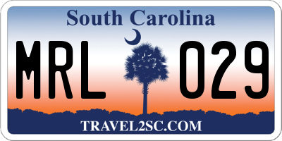 SC license plate MRL029